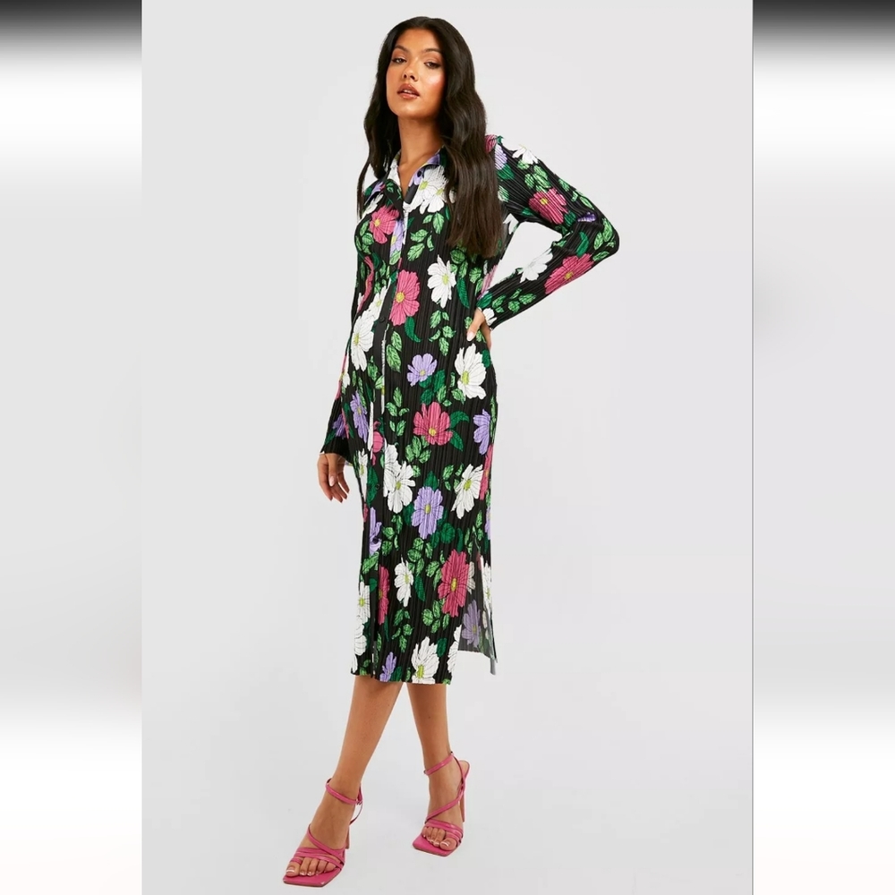 Boohoo midi maternity dress